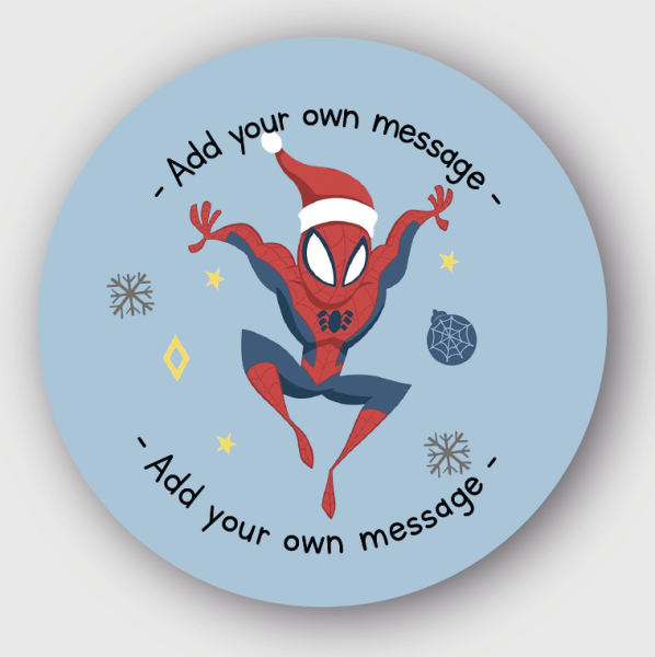 24 Personalised Christmas Stickers Spiderman